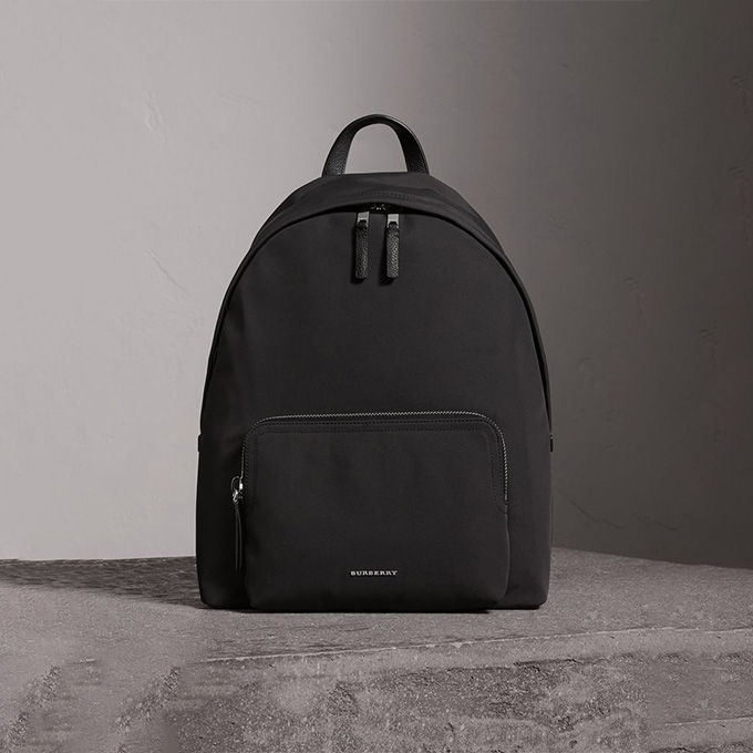 burberry technical nylon calf leather trim daily commute backpack